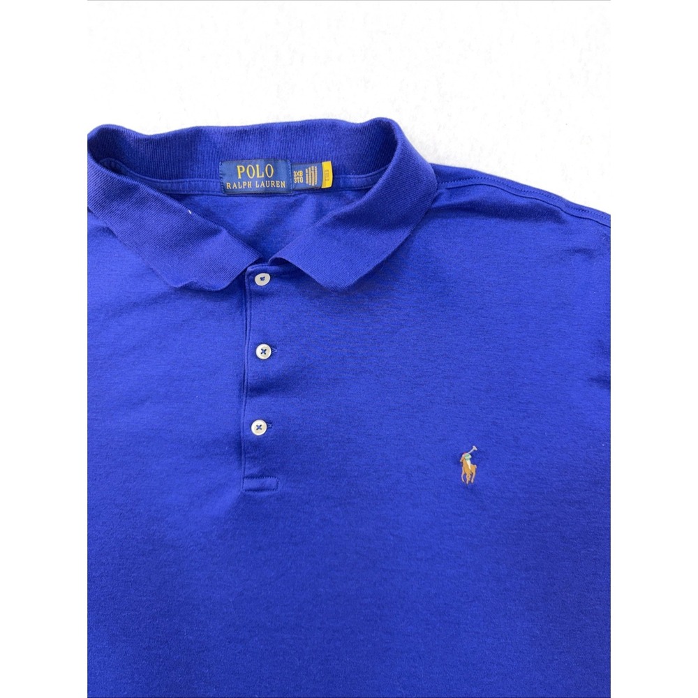 Polo Ralph Lauren‎ Shirt Mens 3XB Blue Cotton Flesh Pony Casual Preppy